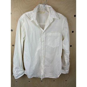 Mother White Long Sleeve Collared 100 % Cotton Button Up Shirt Size S
